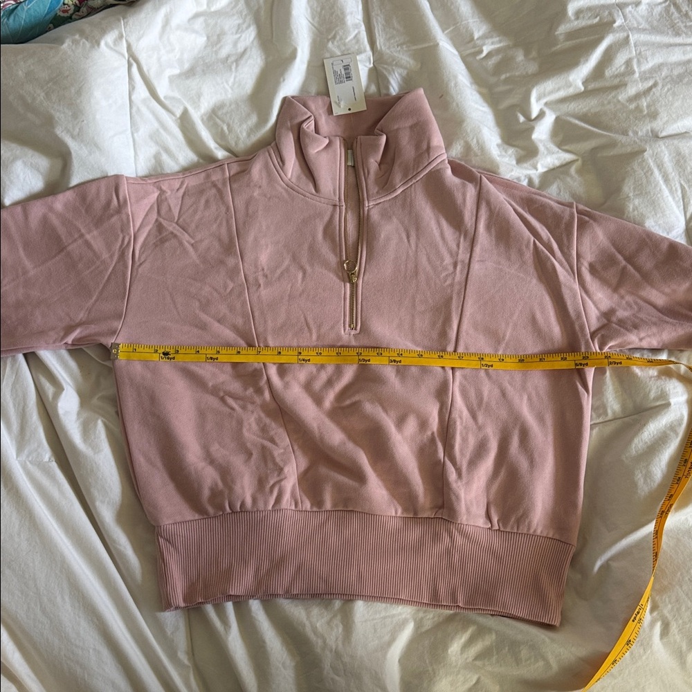 A New Day Pink Long Sleeve 1/4 Zip Sweatshirt - Picture 8 of 10